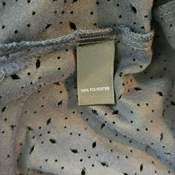 Navy Blue Eyelet Button-Up Collared Shirt Avenue Sueded Soft Size 26/28 JJ4043 - Picture 9 of 9